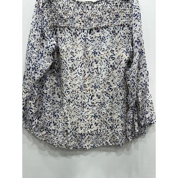 NWT Hale Bob Womens‎ Tops Flared Sleeve V-Neck Button Front Printed Ivory Size M - Picture 5 of 13